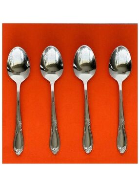 Retroneu STEPHANIE Teaspoon (4) Stainless Glossy 18/8 Elegant Scroll Replacement